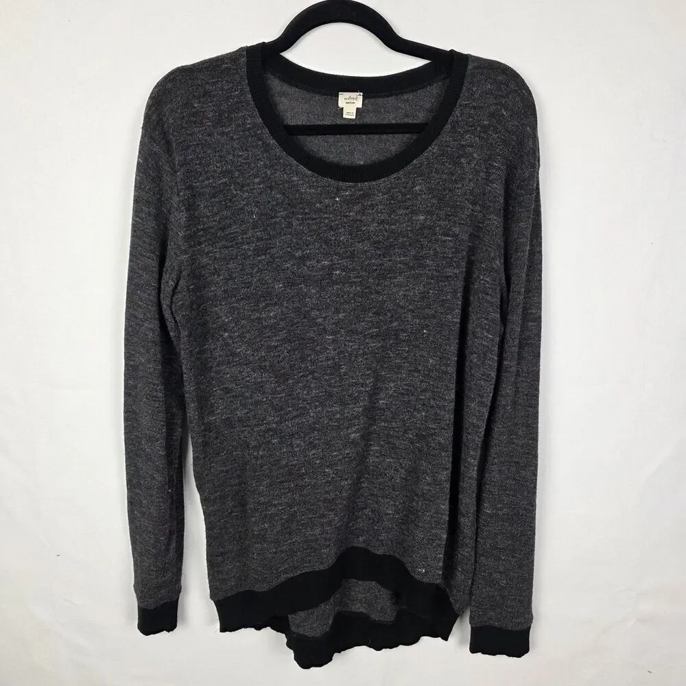Aritzia Wilfred Berri T-shirt Sweater Slouchy Women's Gray Sz‎ Medium Minimalist